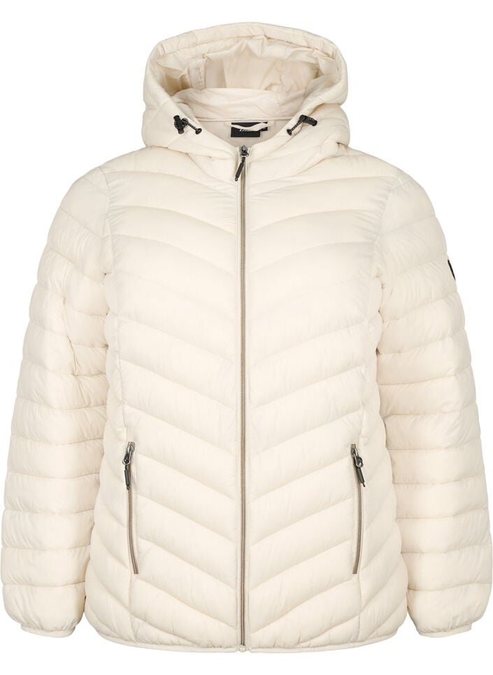 Leichte Steppjacke mit Kapuze, Beige, Packshot