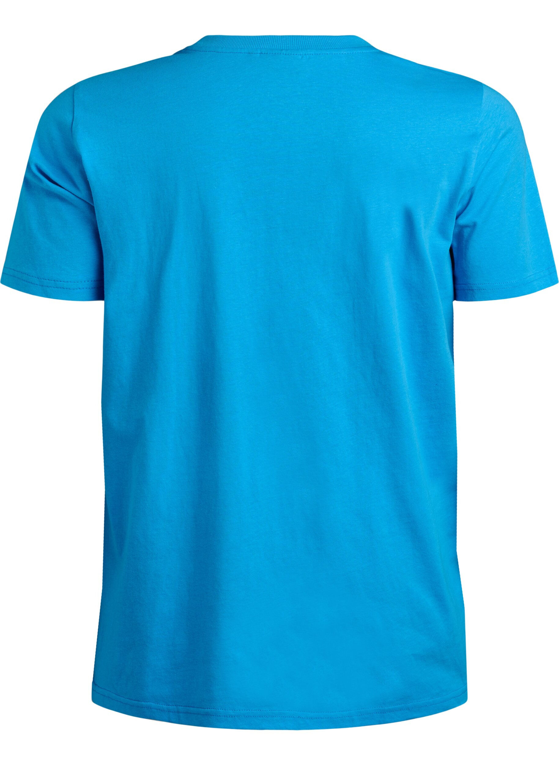 ZizziBasic T-Shirt aus Baumwolle mit Rundhalsausschnitt, Blau, Packshot image number 1