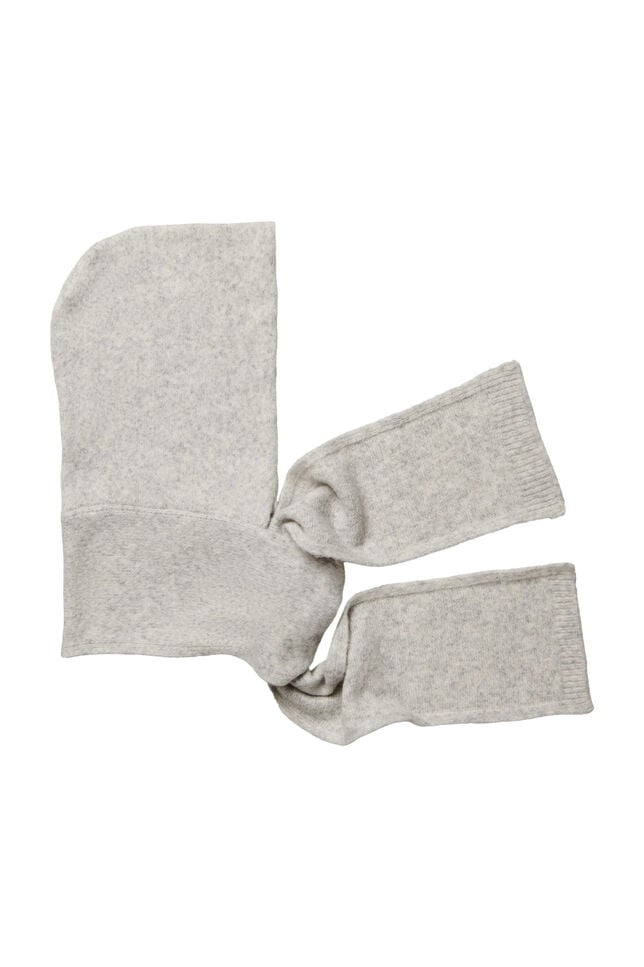 Strickschal mit Kapuze, Grau, Packshot image number 3