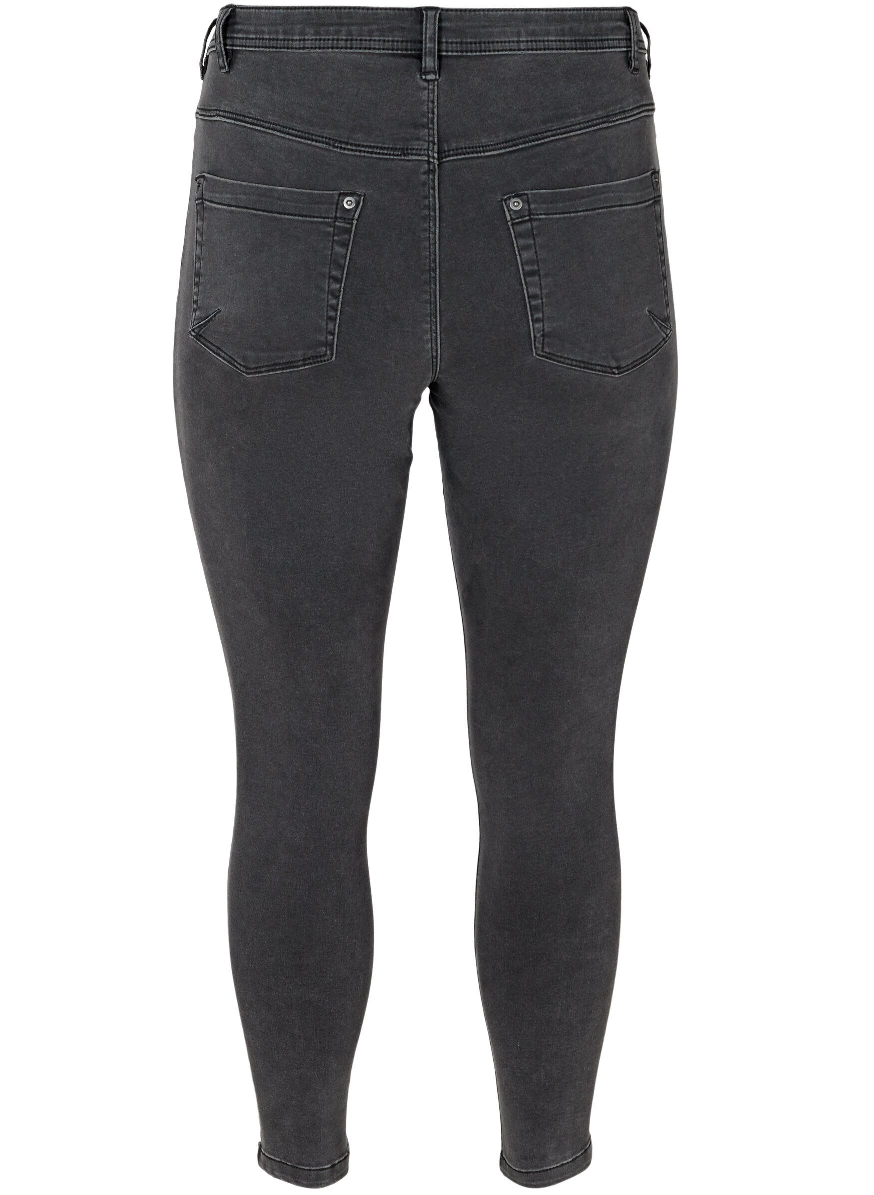 ZizziCropped Amy Jeans mit Rei&szlig;verschluss, Grau, Packshot image number 1