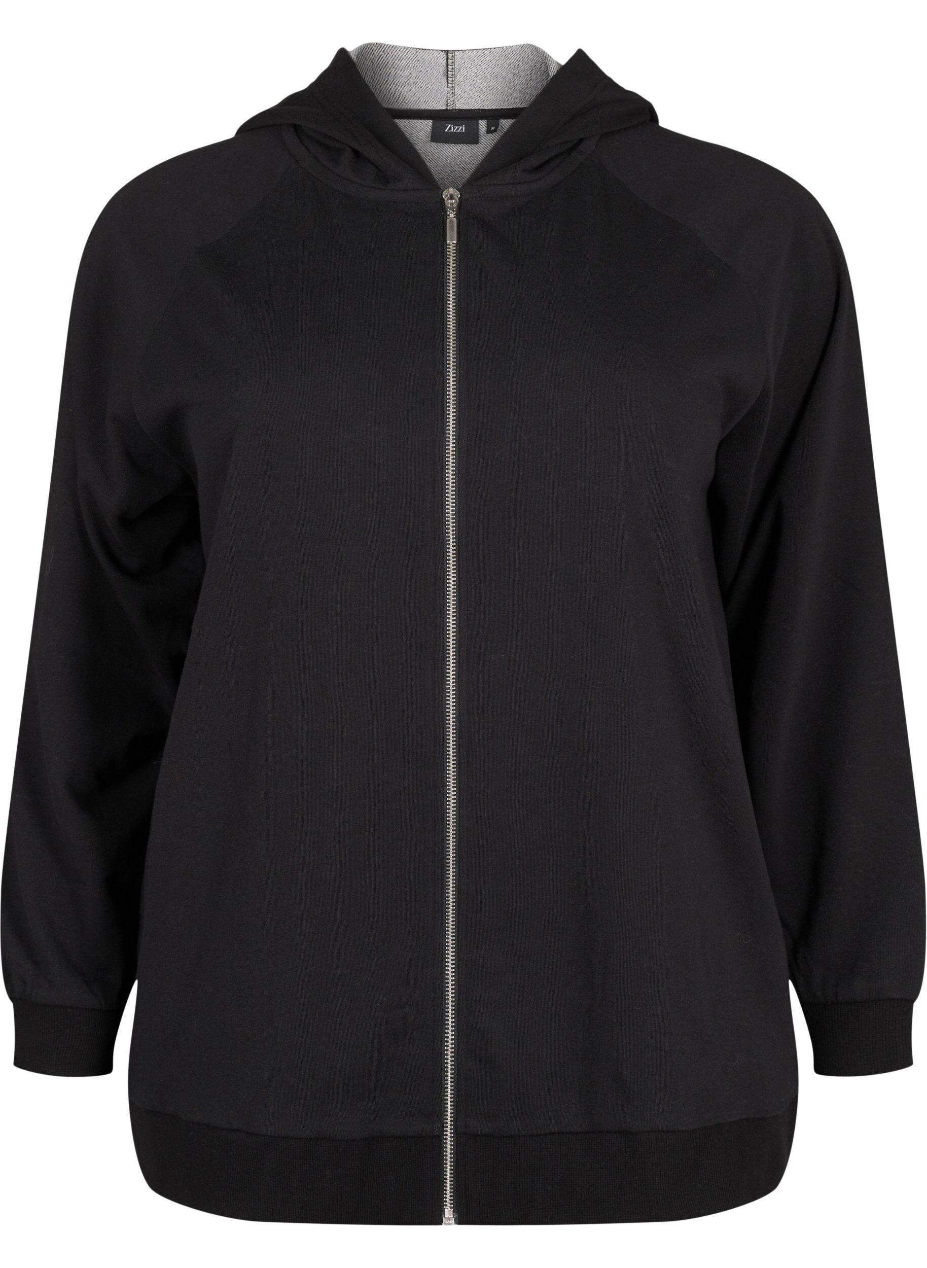 Sweat-Cardigan mit Kapuze und Taschen