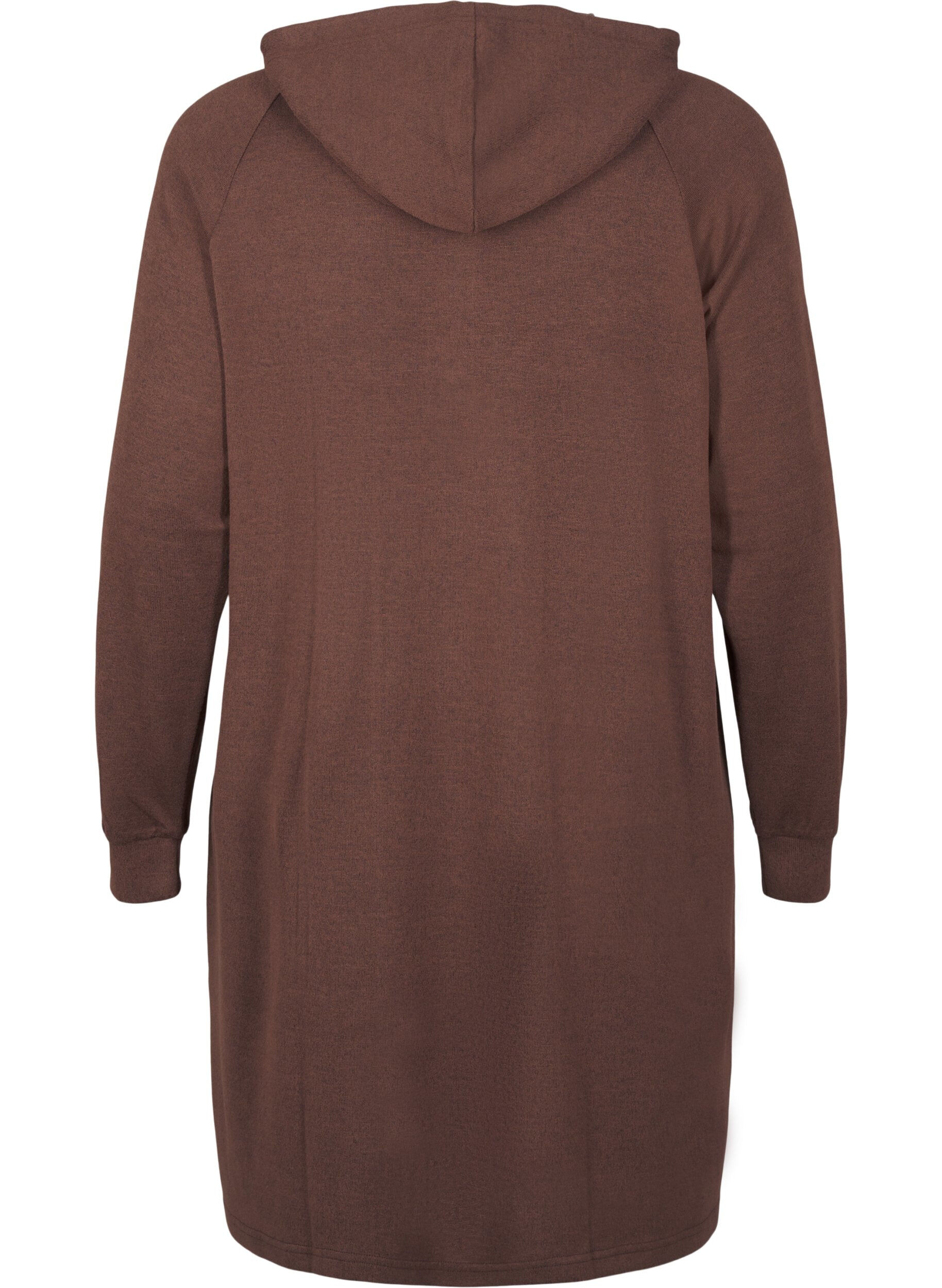 ZizziLangarm-Sweatkleid mit Kapuze, Chocolate M. M&eacute;l., Packshot image number 1