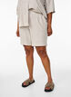 Gestreifte Shorts aus Leinen und Viskose, Beige, Model image number 3