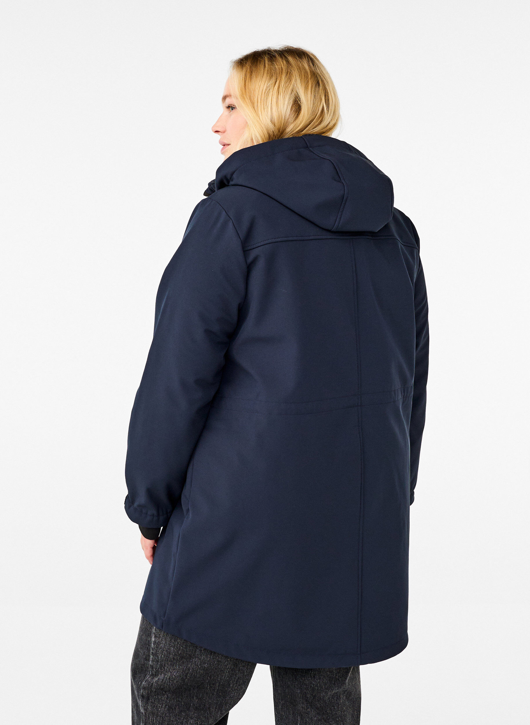 ZizziSoftshelljacke mit abnehmbarer Kapuze, Blau, Model image number 2