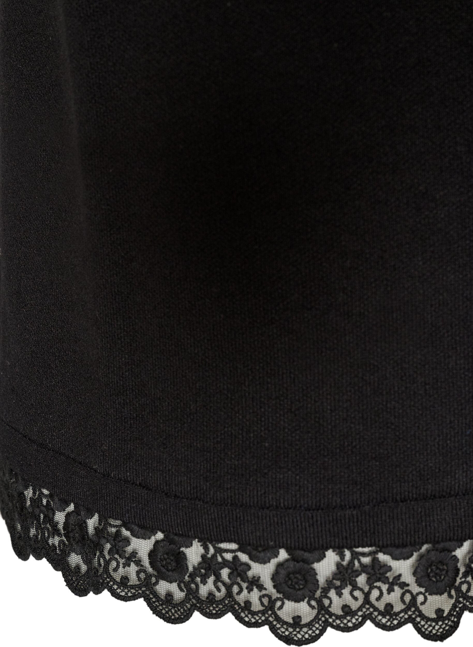 ZizziStrickweste mit Spitzenbesatz, Schwarz, Packshot image number 3