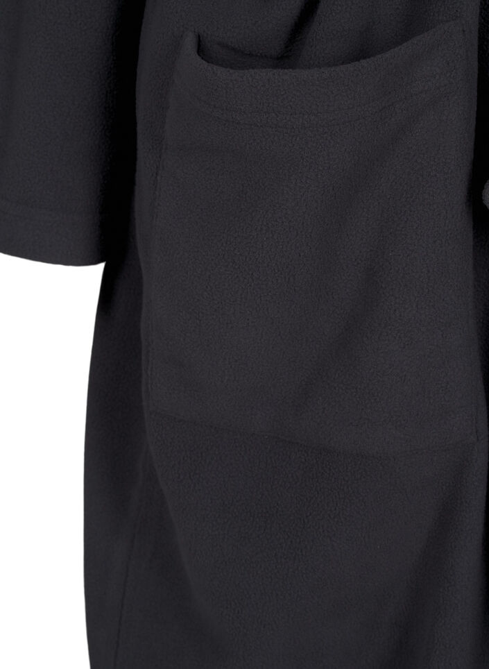 Morgenmantel mit Reißverschluss und Kapuze, Grau, Packshot image number 3