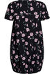 Kurz&auml;rmliges Baumwollkleid mit Aufdruck, Schwarz, Packshot image number 1