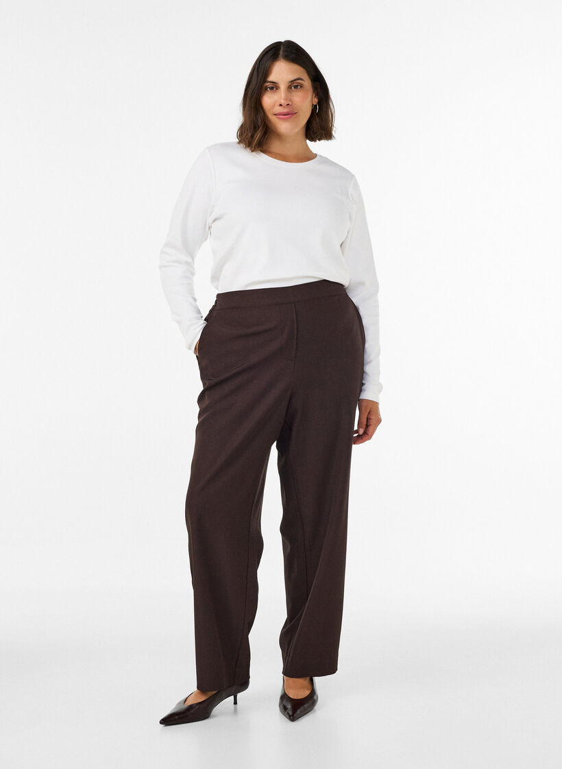 Langarm-Basic-T-Shirt mit Rundhalsausschnitt, Wei&szlig;, Model image number 1