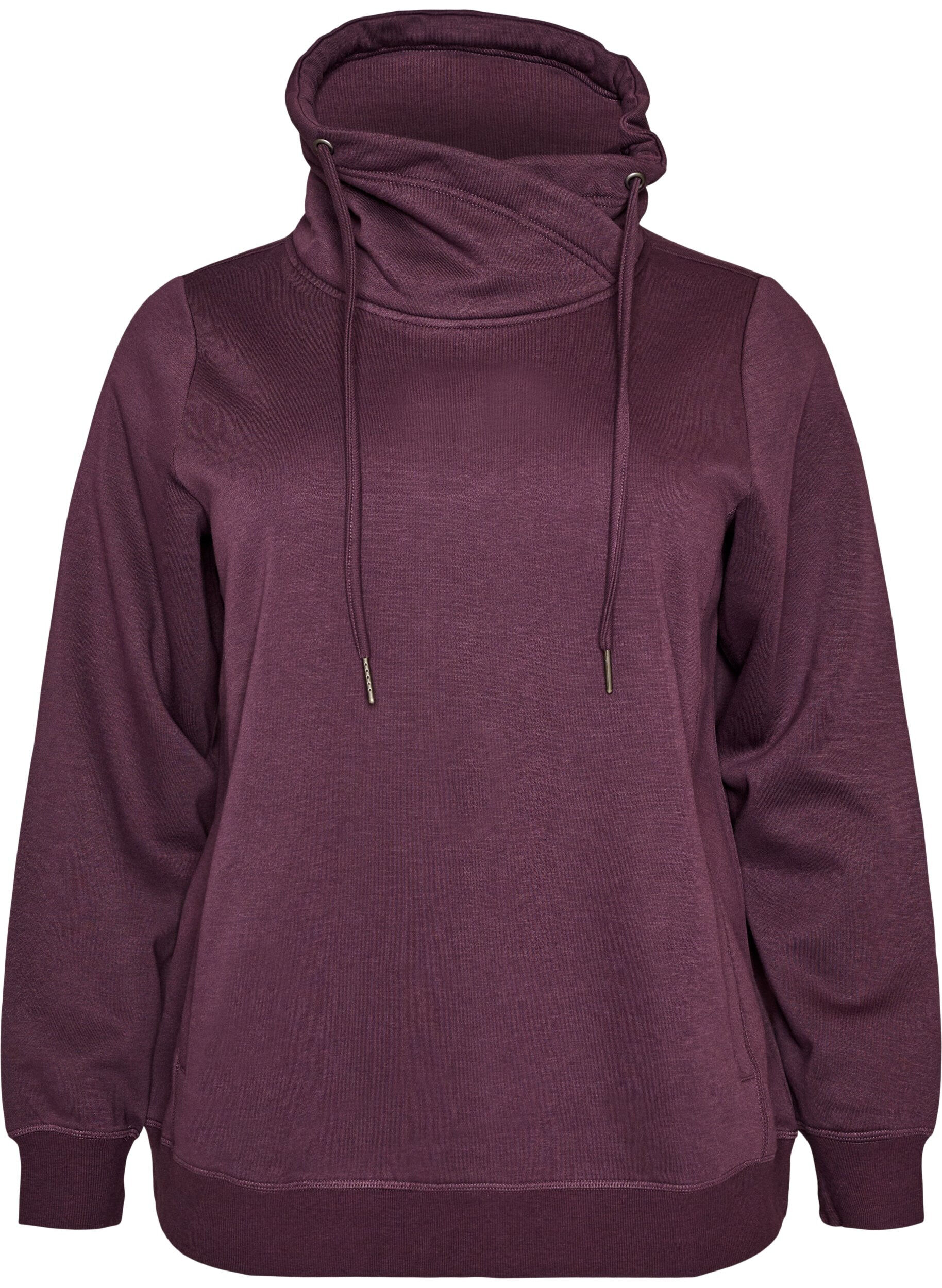 ZizziSweatshirt mit Stehkragen und Taschen, Lila, Packshot image number 0