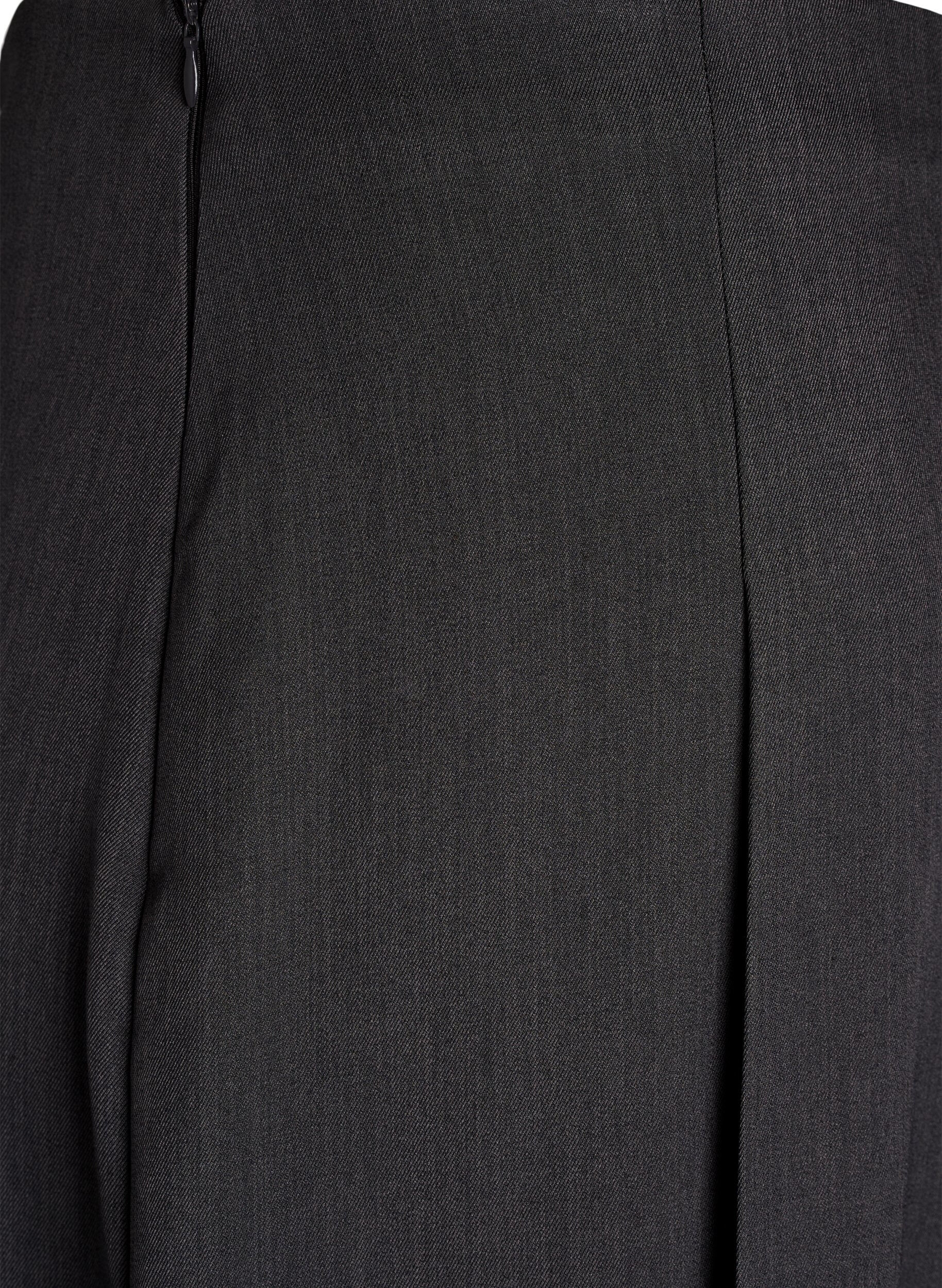 ZizziMidirock mit breiten Falten, Grau, Packshot image number 3