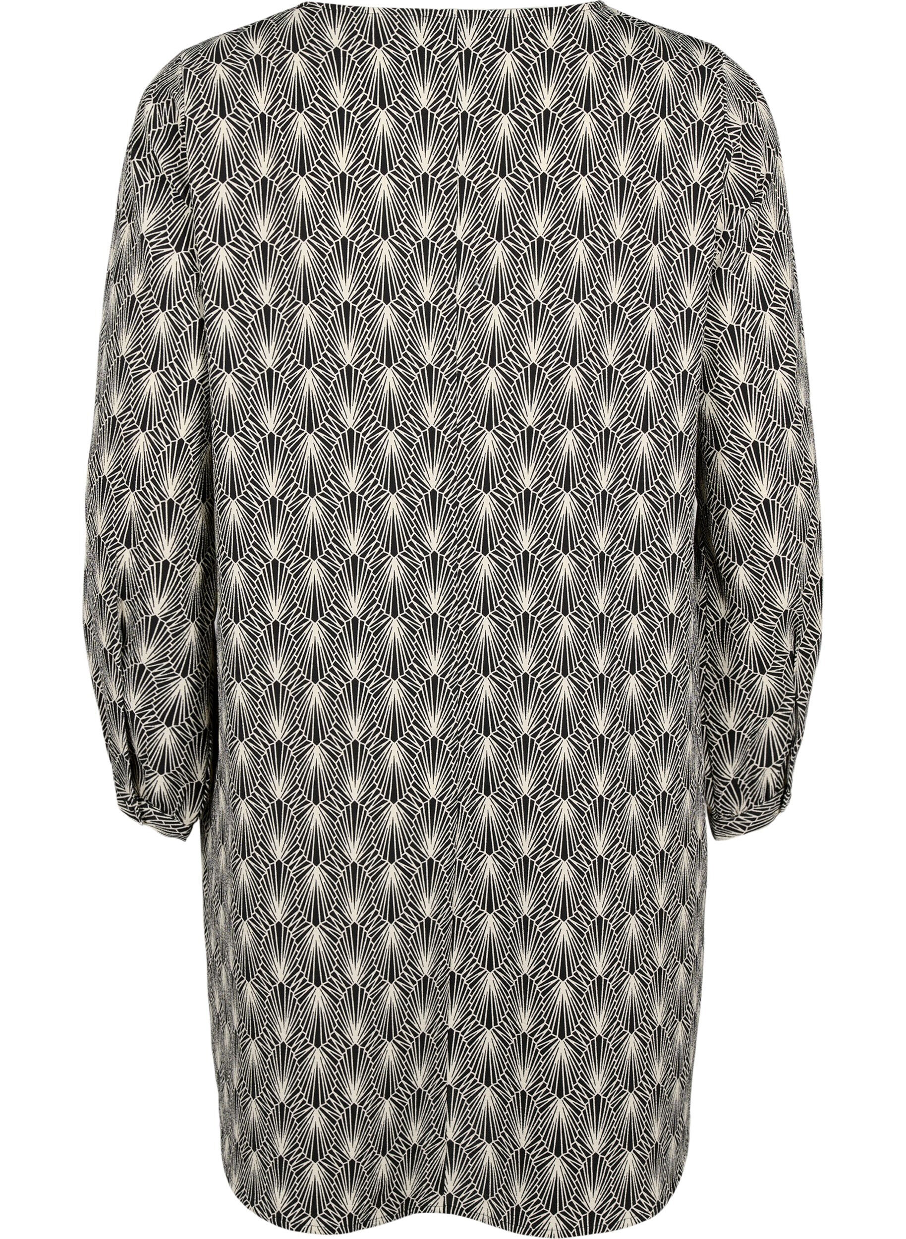 ZizziKleid mit V-Ausschnitt und Aufdruck, Birch Graphic AOP, Packshot image number 1