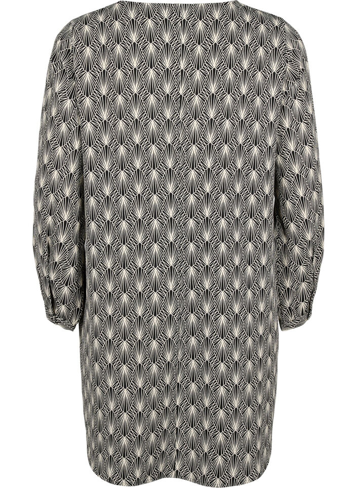 Kleid mit V-Ausschnitt und Aufdruck, Birch Graphic AOP, Packshot image number 1