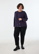 Strickjacke aus weichem Strick mit goldfarbenen Kn&ouml;pfen, Lila, Model image number 1