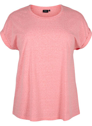 Melange T-Shirt mit kurzen Ärmeln, Living Coral Mel., Packshot image number 0