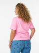 T-Shirt aus Baumwolle mit gewellten Kontrastkanten, Pink, Model image number 2