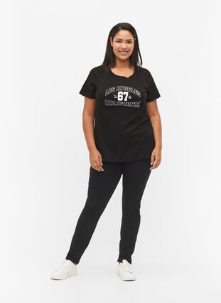 Baumwoll-T-Shirt mit Frontprint, Black LOS ANGELES, Model image number 2