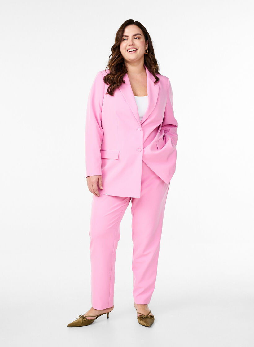 Hose mit Taschen und geraden Beinen, Pink, Model image number 0