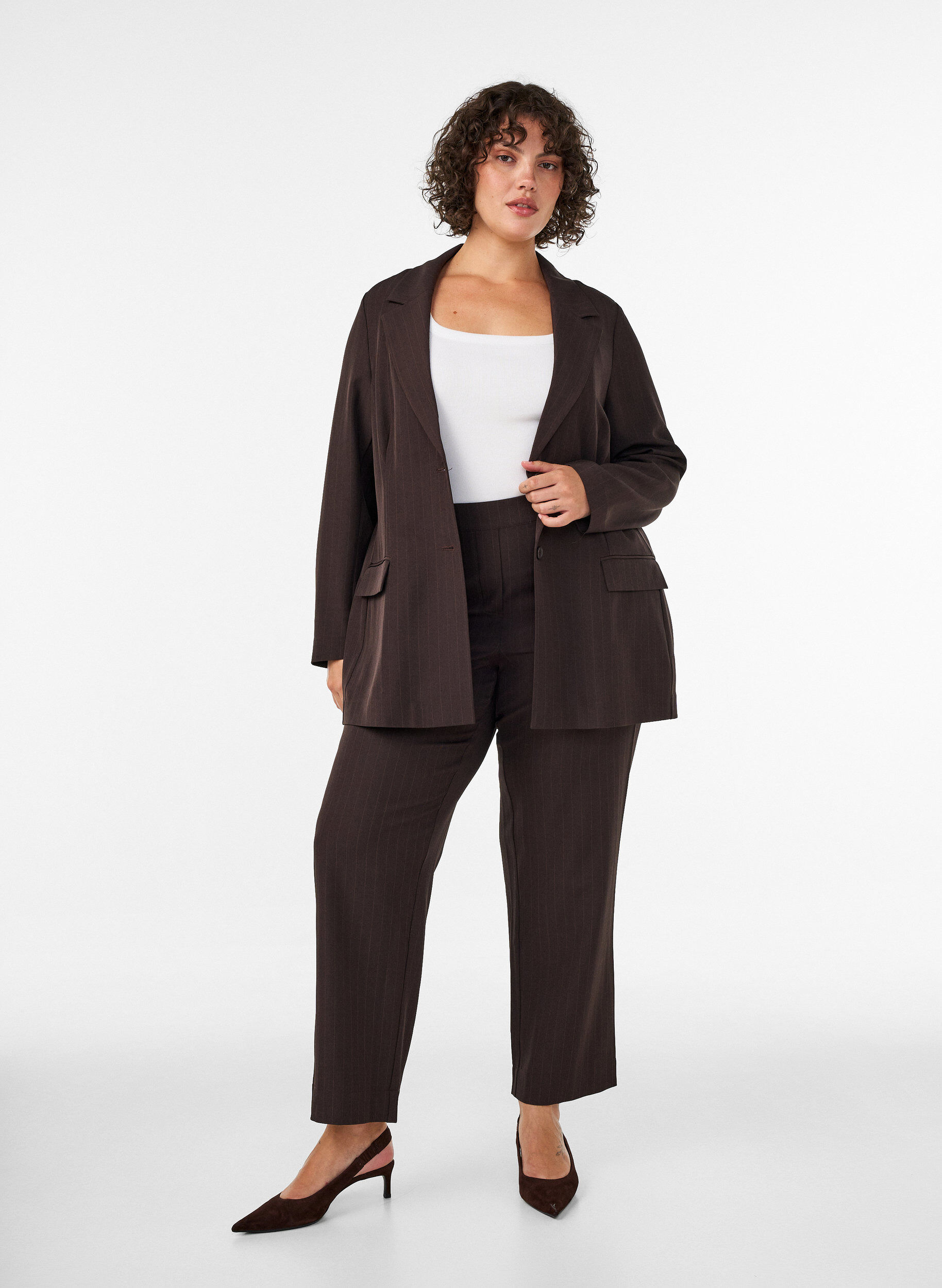 ZizziBlazer mit Taschen und Schlitzen, Braun, Model image number 1