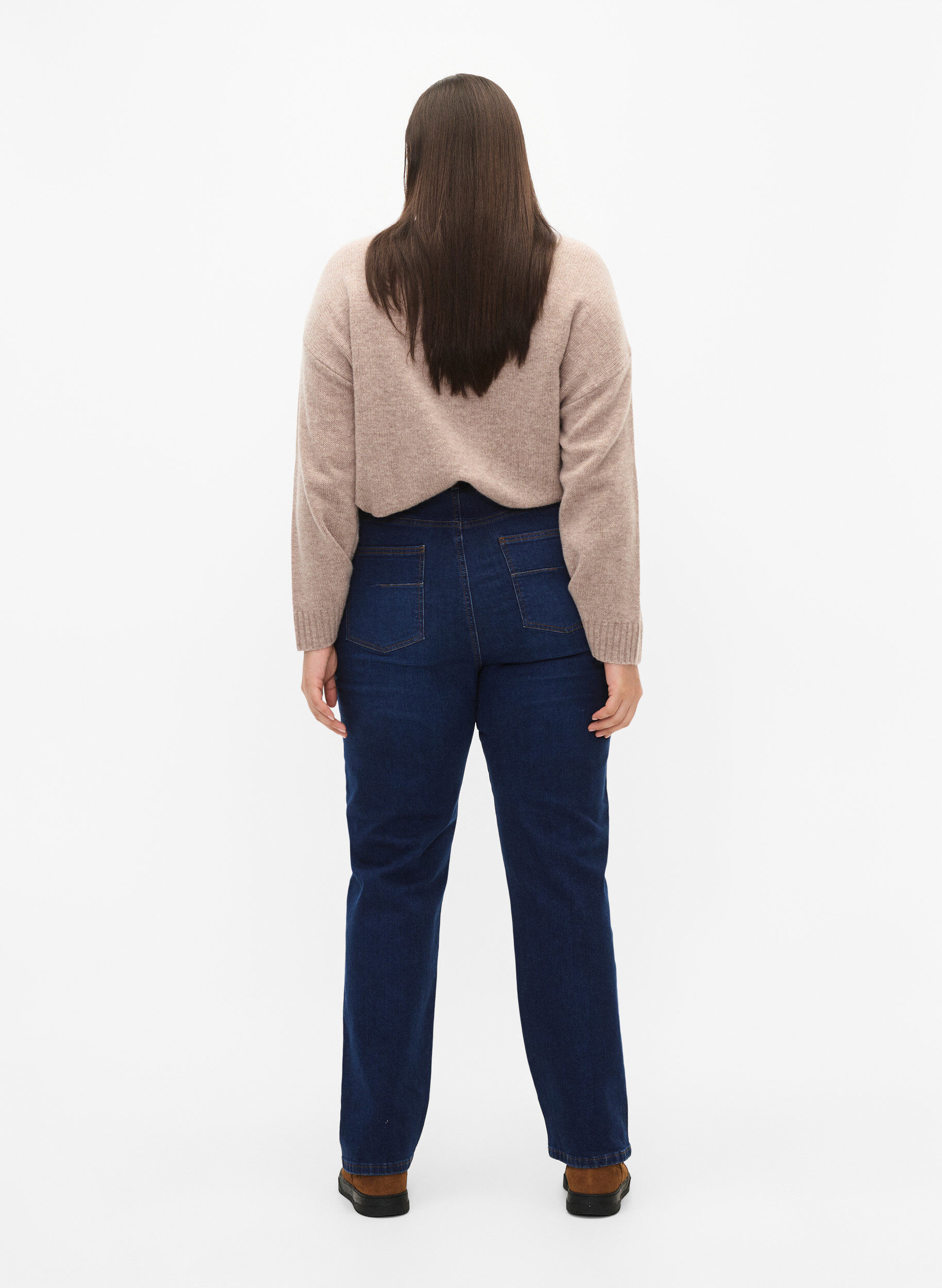 ZizziMegan-Jeans mit extra hoher Taille und normaler Passform, Dark blue, Model image number 1