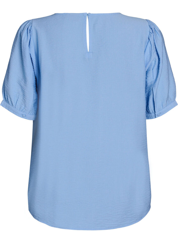 Bluse aus Viskose mit halben &Auml;rmeln, Blau, Packshot image number 1
