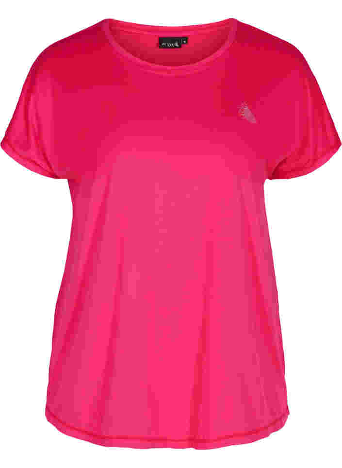Einfarbiges Trainings-T-Shirt, Pink Peacock, Packshot image number 0