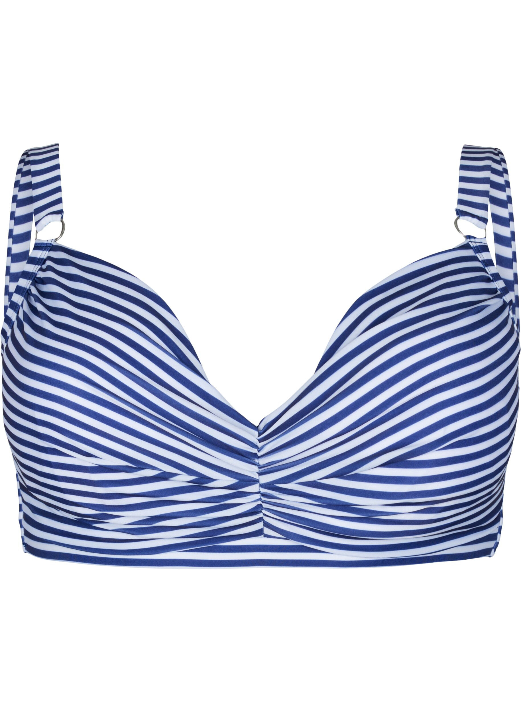 ZizziBedruckter Bikini BH mit B&uuml;gel, Blue Striped, Packshot image number 0