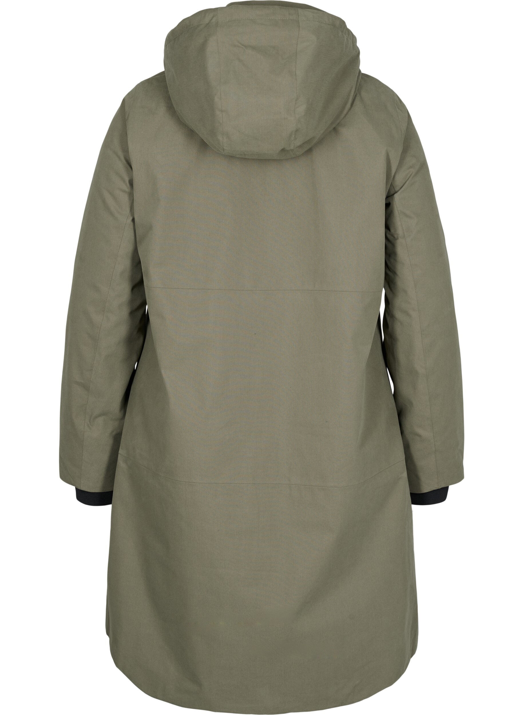 ZizziWasserdichte Jacke mit abnehmbarer Kapuze, Dusty Olive, Packshot image number 1
