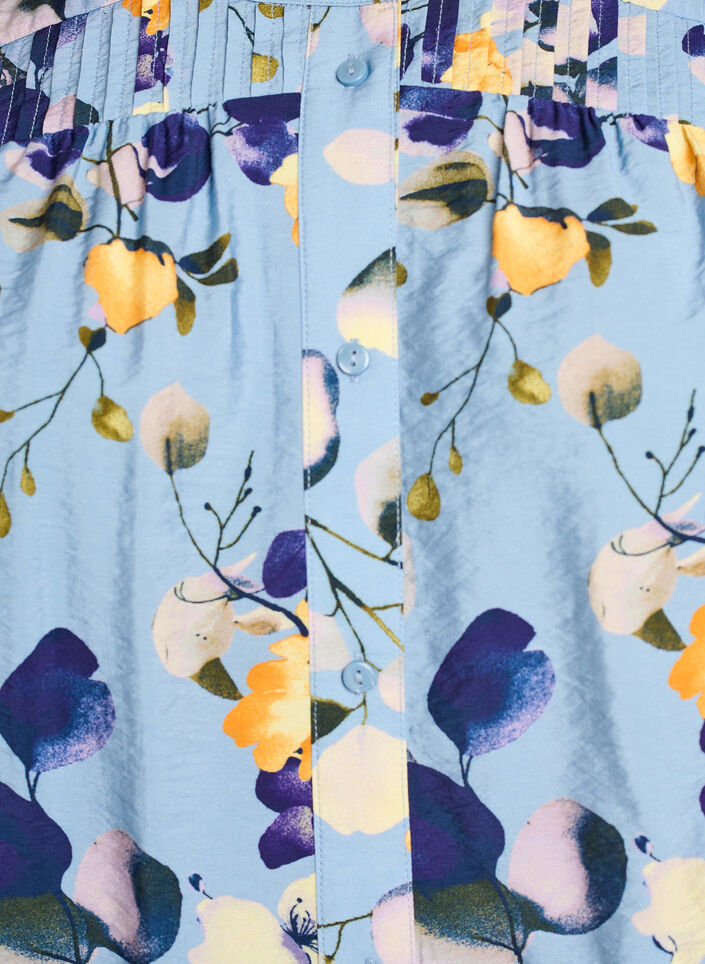 Gemusterte Hemdbluse mit 1/2-&Auml;rmeln, Blau, Packshot image number 2