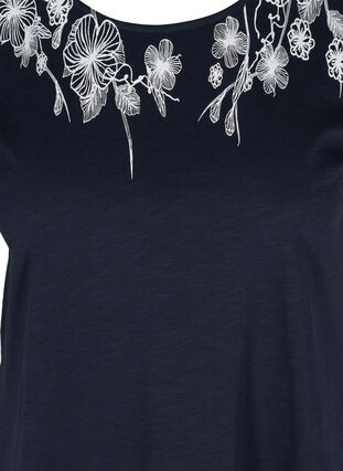T-Shirt aus Baumwolle mit Printdetails, Night Sky FLOWER, Packshot image number 2