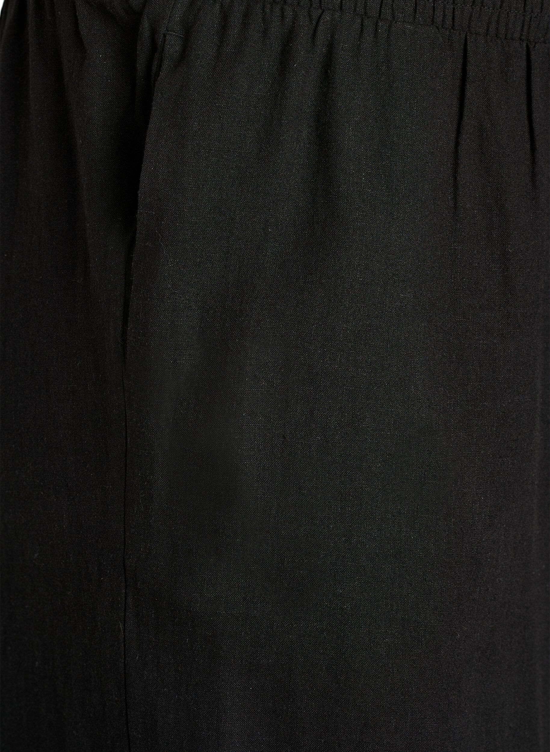 ZizziHose aus Leinen und Viskose mit weitem Bein, Schwarz, Packshot image number 2