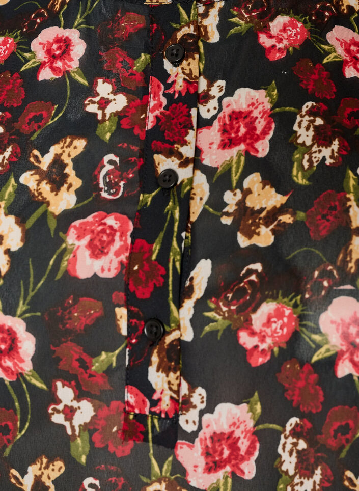 Bluse mit Allover-Print und kurzer Knopfleiste, Rot, Packshot image number 2