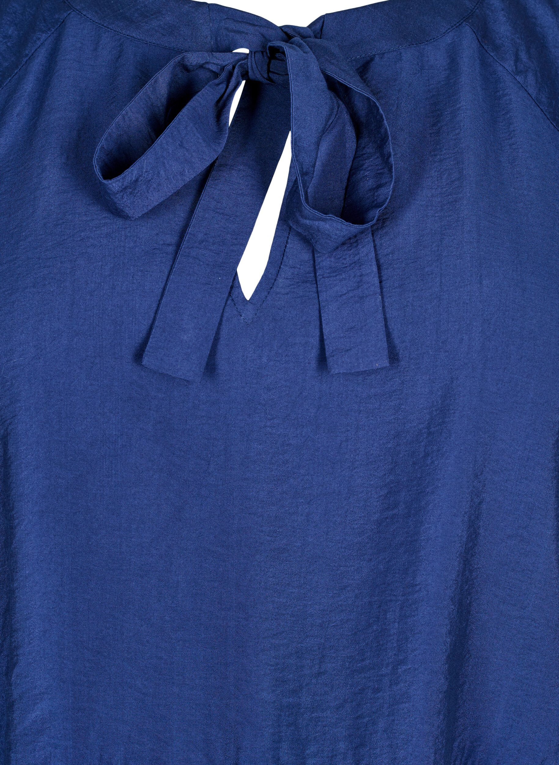 ZizziBluse mit Schleife und langen &Auml;rmeln, Blau, Packshot image number 2