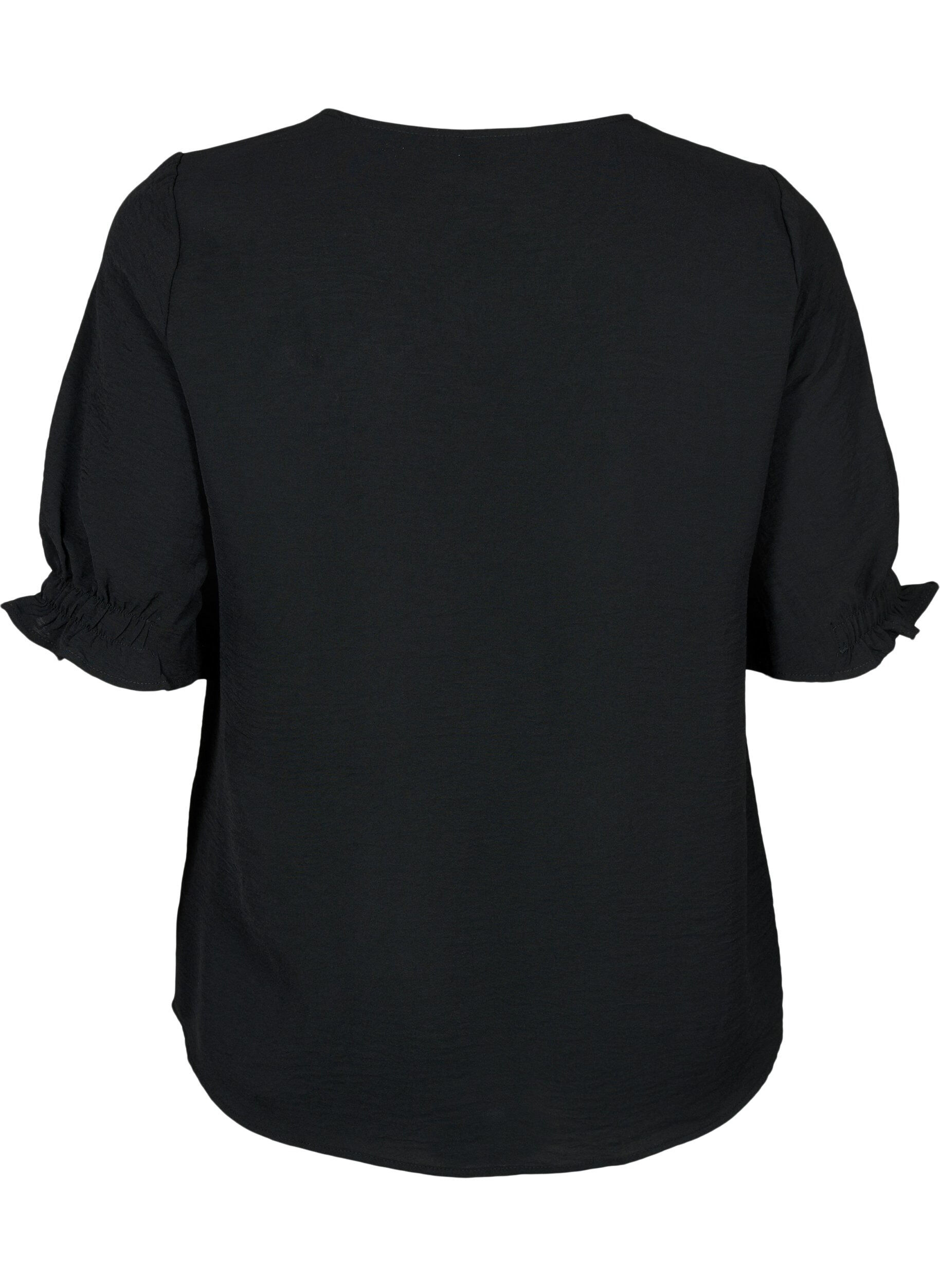 ZizziBluse mit V-Ausschnitt, Black, Packshot image number 1