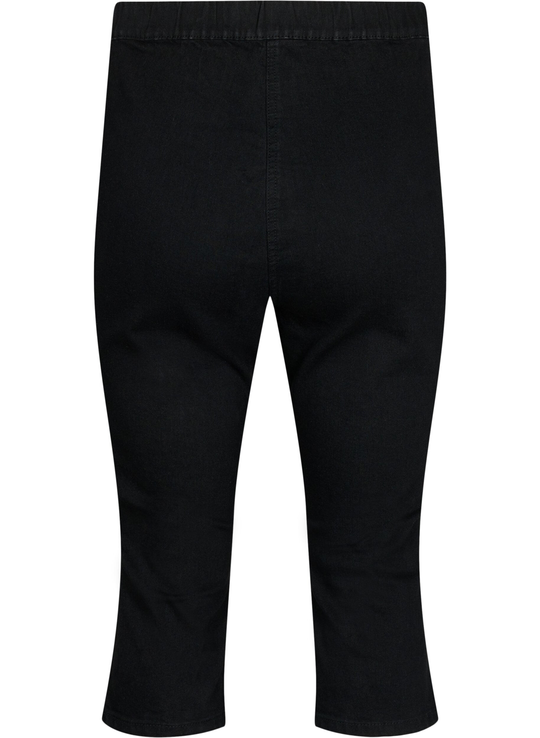 ZizziFLASH - Hoch taillierte Capri-Hose aus Denim mit Slim Fit, Schwarz, Packshot image number 1