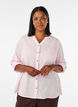 Baumwollbluse mit V-Ausschnitt, Rot, Model image number 0