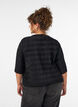 Bluse mit welliger Struktur und Ballonform, Schwarz, Model image number 2