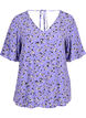 Gebl&uuml;mte Viskosebluse mit Schnurdetail, Lilac Flower Print, Packshot image number 0