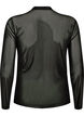 Enganliegende Mesh-Bluse mit langen &Auml;rmeln, Schwarz, Packshot image number 1