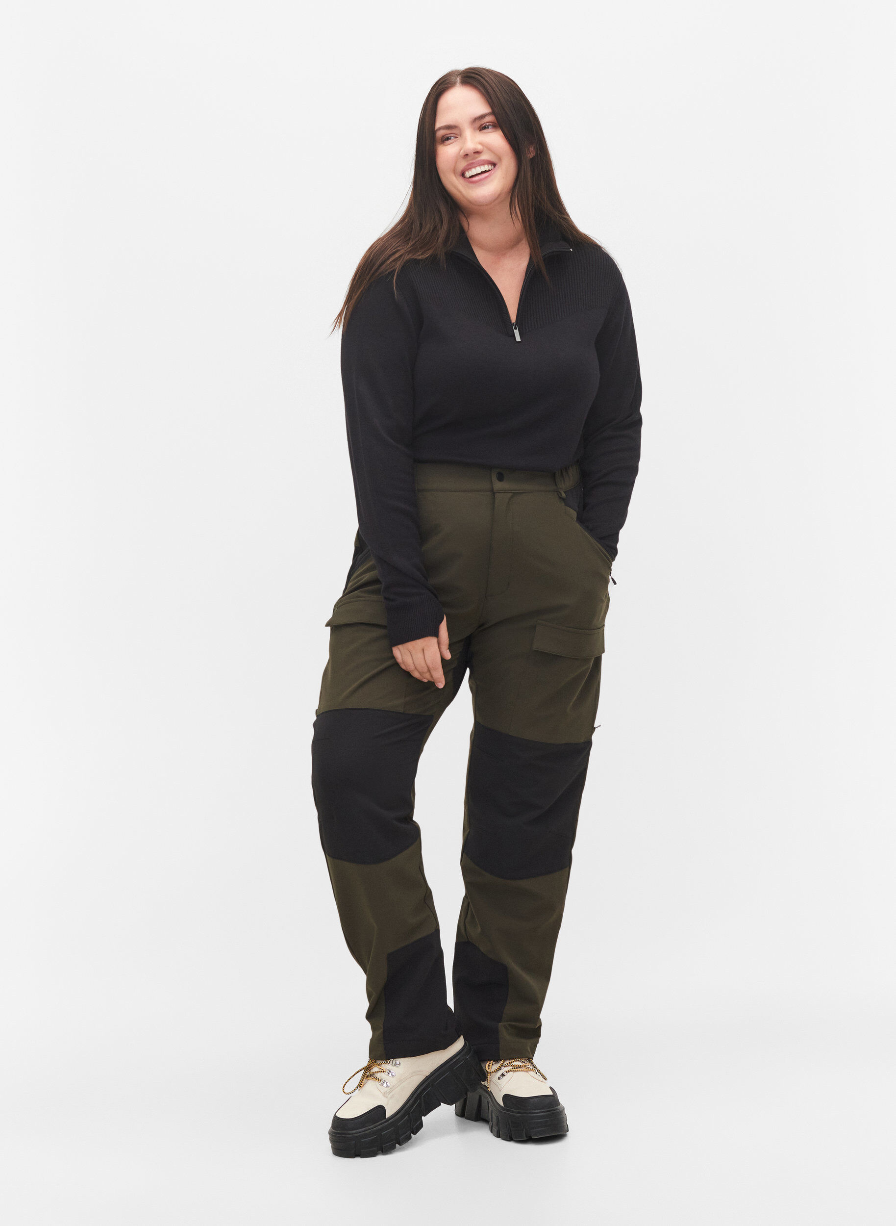 ZizziWasserabweisende Wanderhose mit Taschen, Forest Night, Model image number 0