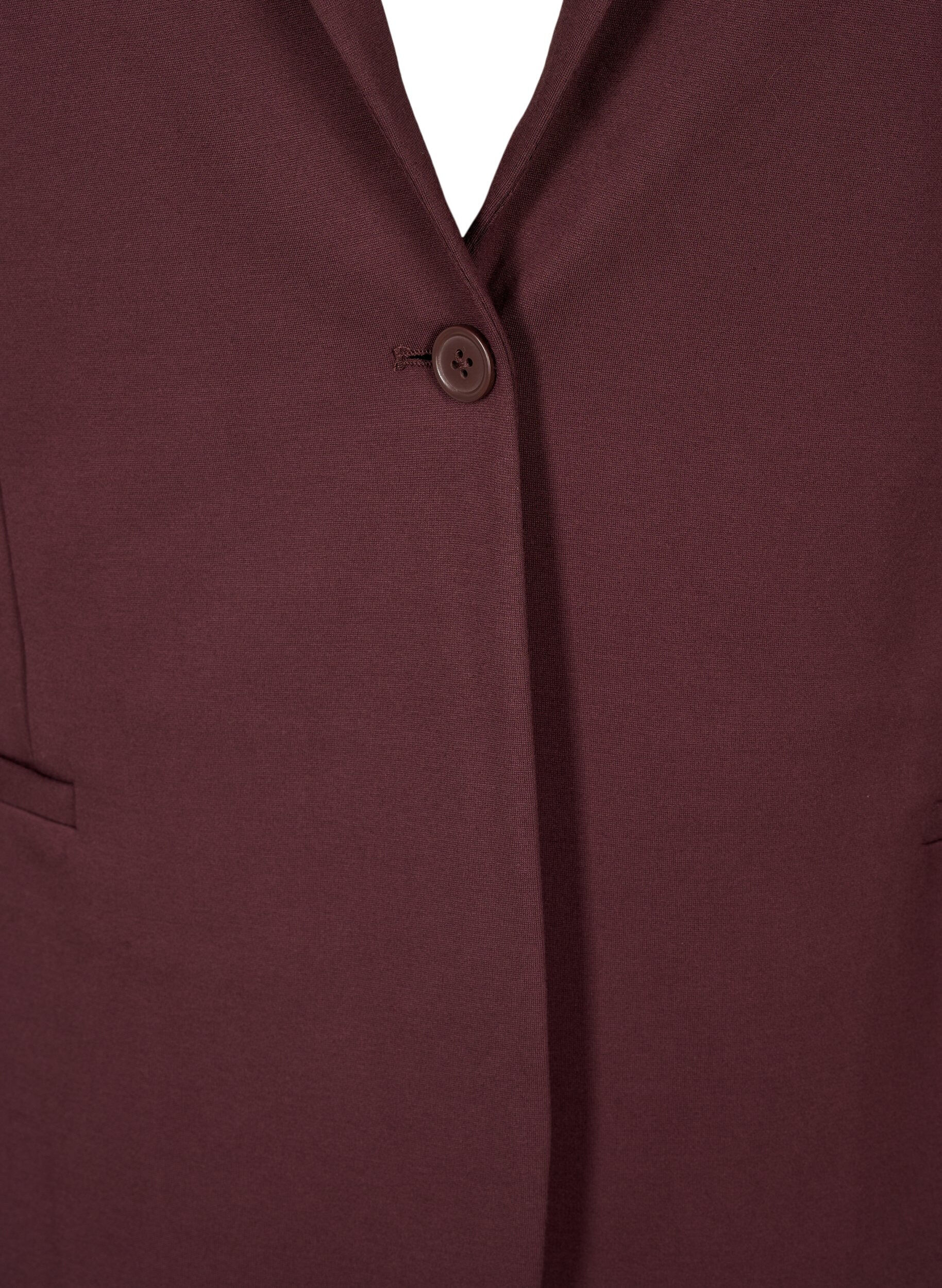 ZizziSchlichter Blazer mit Knopfverschluss, Dunkles Bordeaux, Packshot image number 2