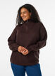 Strickpullover mit hohem Kragen und Rei&szlig;verschluss, Braun, Model image number 0