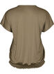 Jersey-Bluse mit strukturierten Streifen und Smocksaum, Braun, Packshot image number 1
