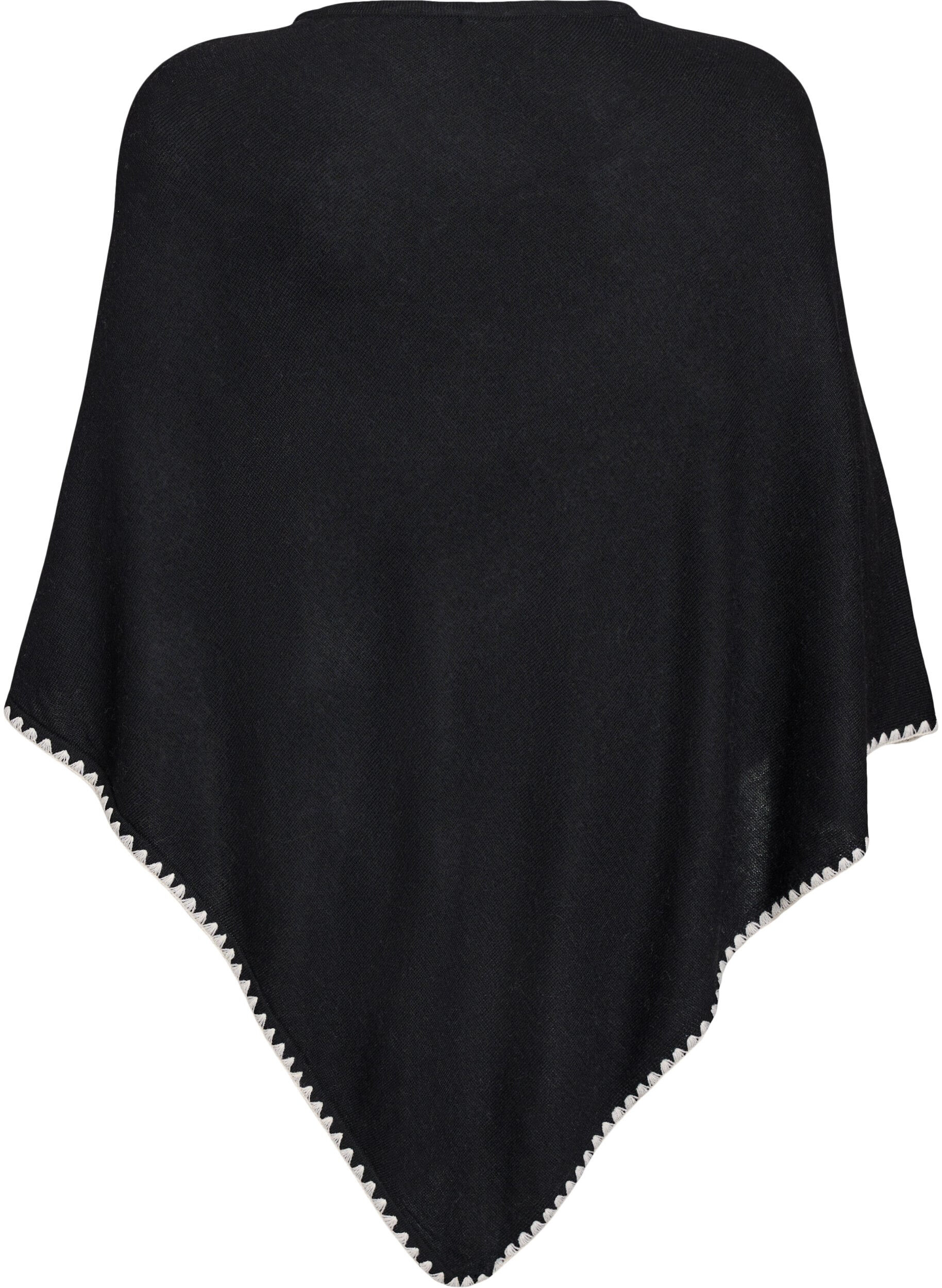 ZizziFeinstrickponcho, Schwarz, Packshot image number 1