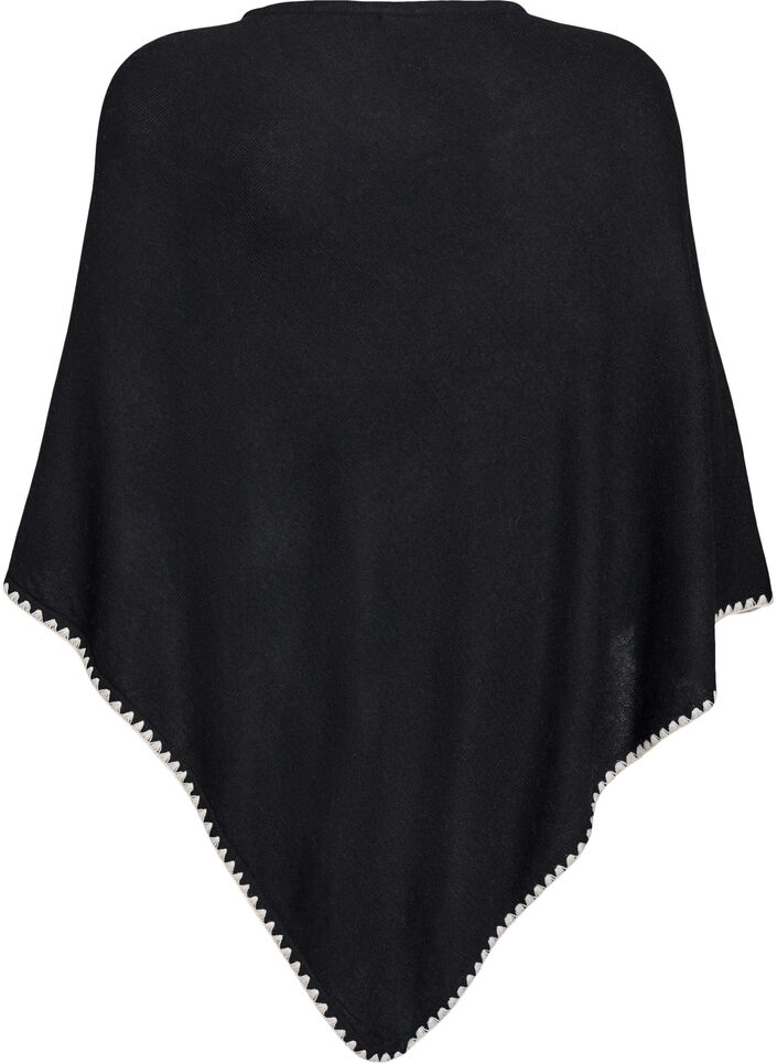 Feinstrickponcho, Schwarz, Packshot image number 1