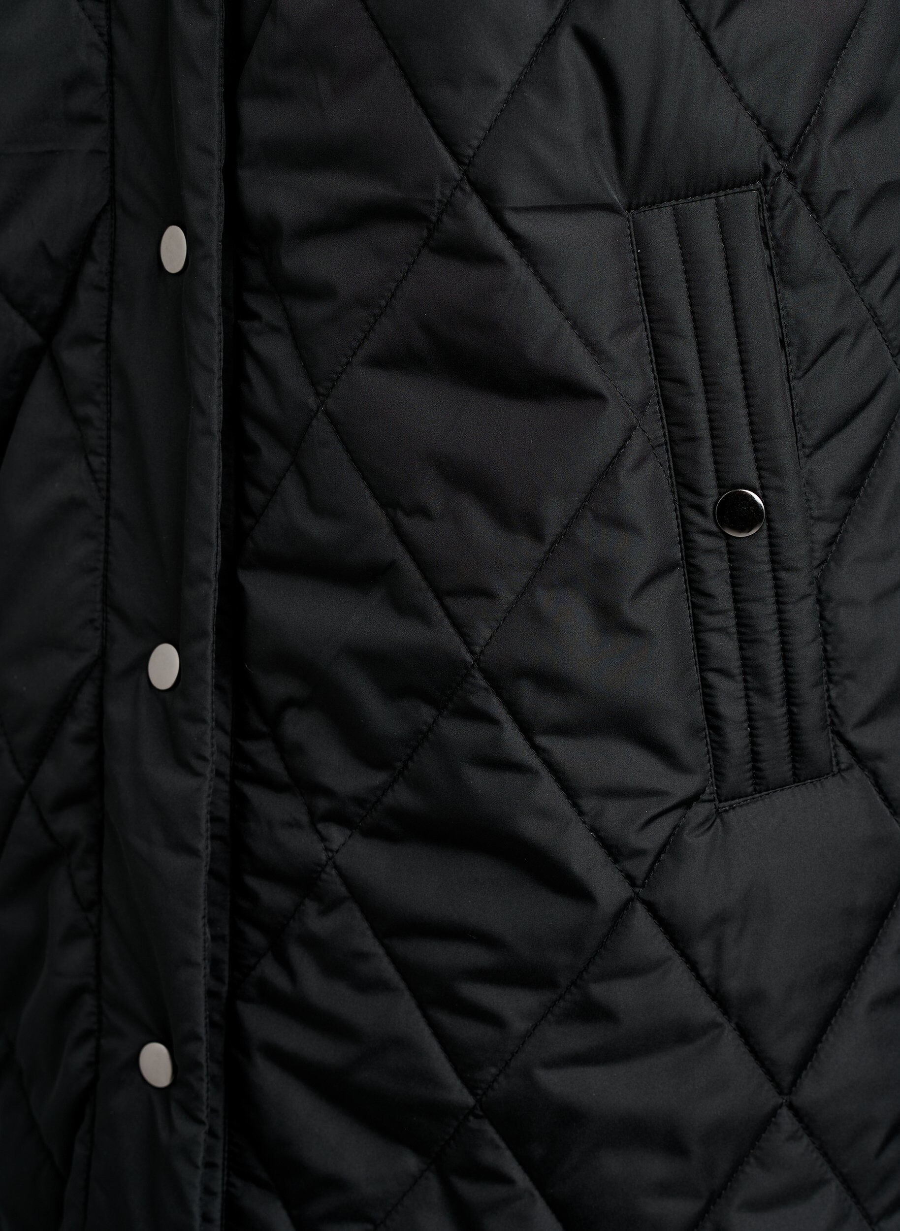 ZizziLange Steppweste mit Druckkn&ouml;pfen, Schwarz, Packshot image number 3