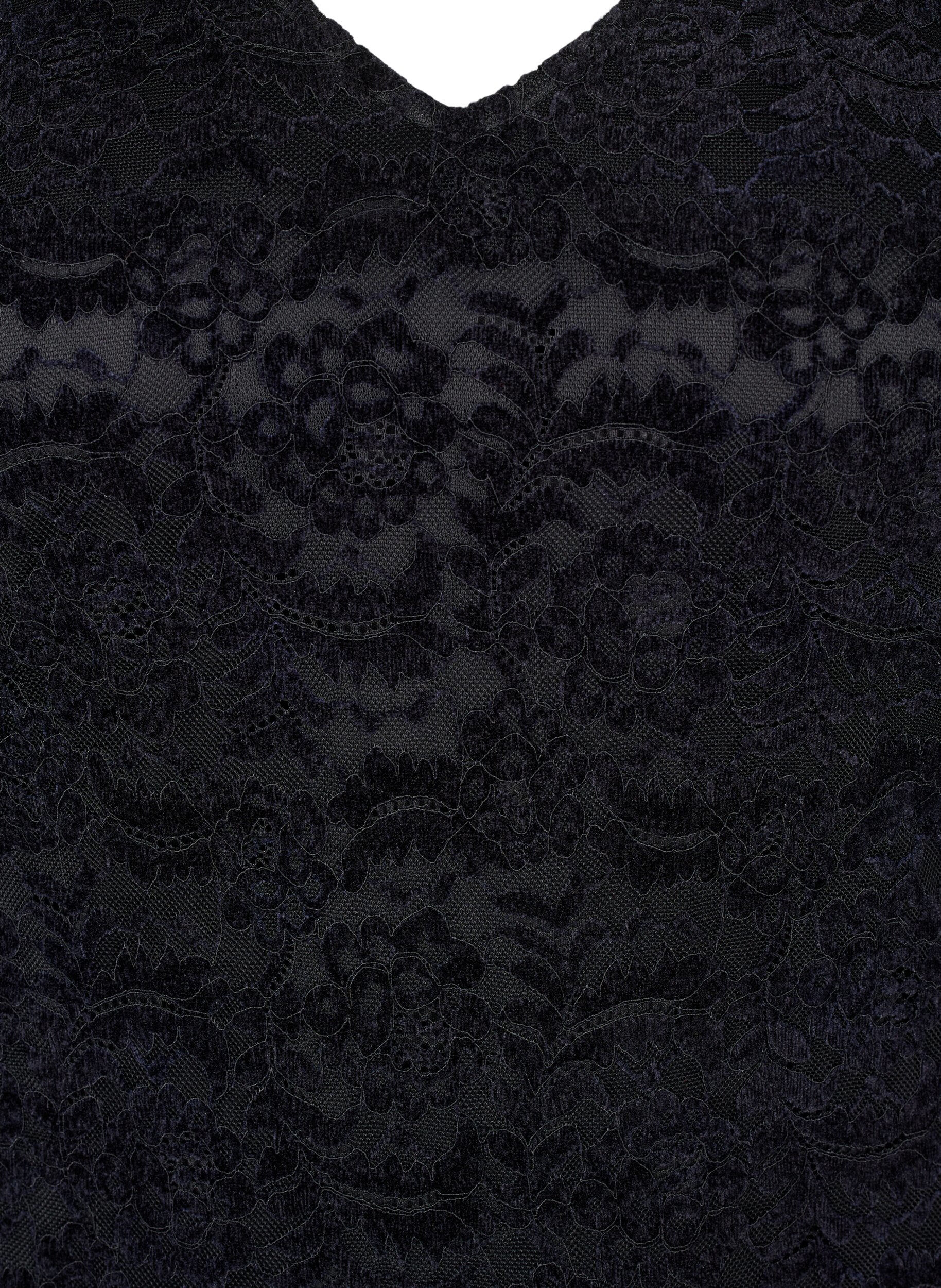 ZizziSpitzen-Body mit langen &Auml;rmeln, Black, Packshot image number 2