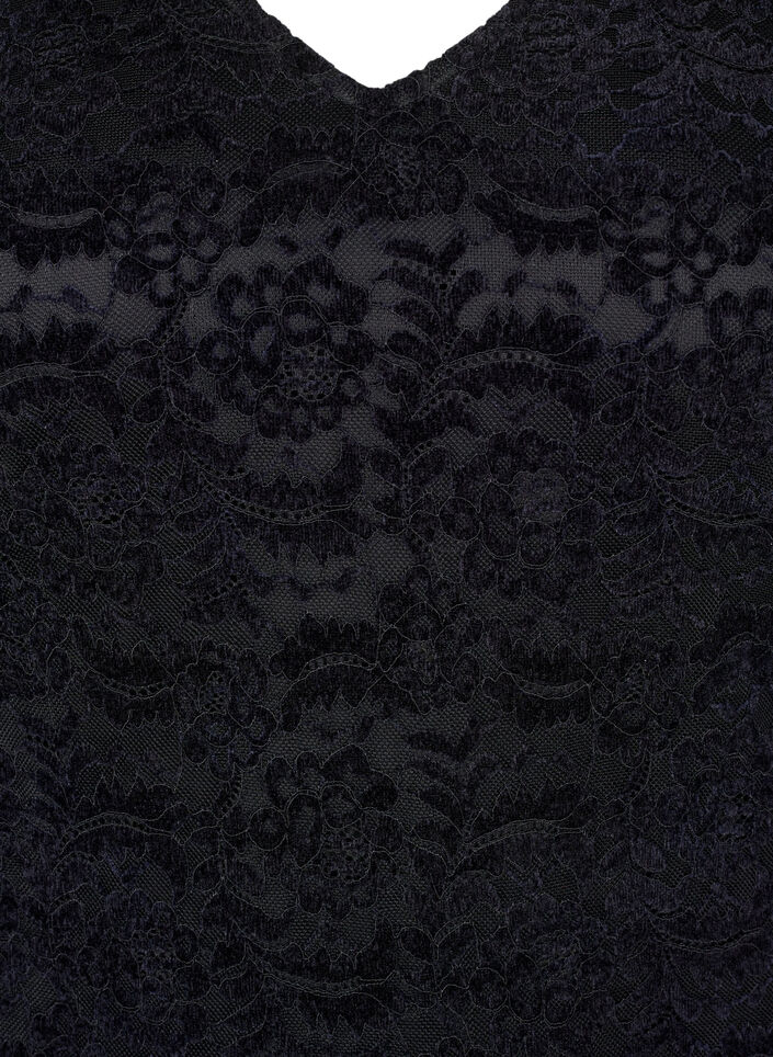 Spitzen-Body mit langen Ärmeln, Black, Packshot image number 2