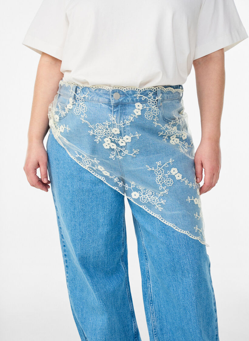 Dreieckiges Spitzentuch, Beige, Model