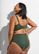Hoch taillierter Tai-Bikini-Slip mit Golddetail, Gr&uuml;n, Model image number 1