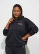 Hoodie mit Rei&szlig;verschluss und Brustprint, Schwarz, Model image number 0